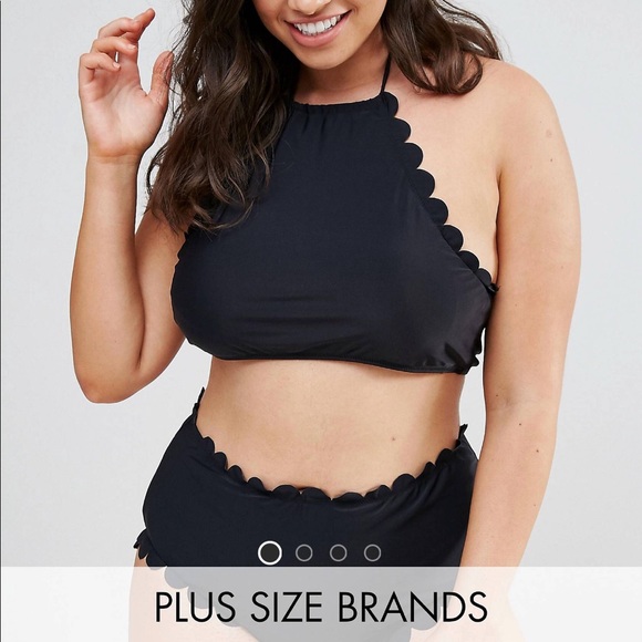 Boohoo Plus Other - Boohoo PLUS curve scallop bikini top